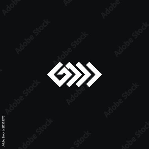 Unique modern trendy GM black and white color initial based icon logo.