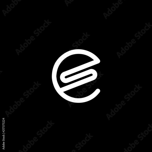 Unique modern trendy ES or SE black and white color initial based icon logo.