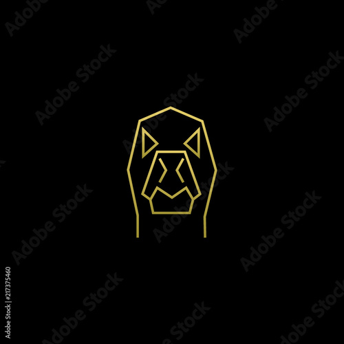 Minimal geometric flat duck face black and gold color.