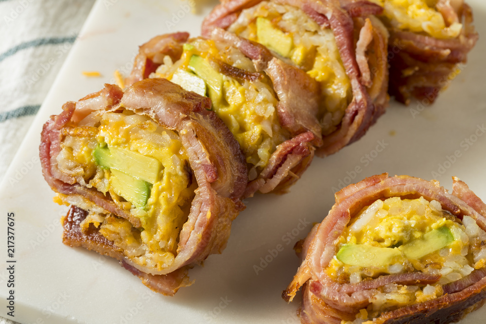 Homemade Savory Breakfast Sushi Homemade Savory Breakfast Sushi
