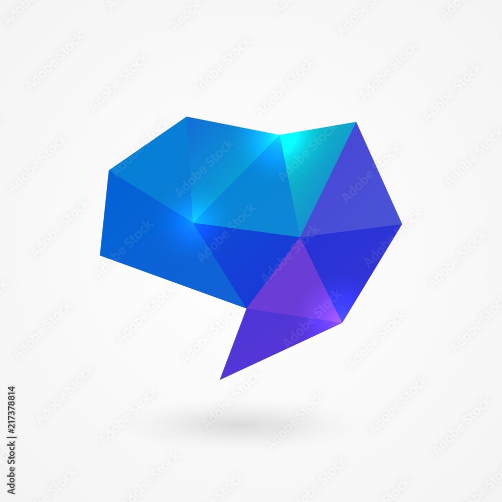 Polygonal speech bubble Polygonal speech bubble