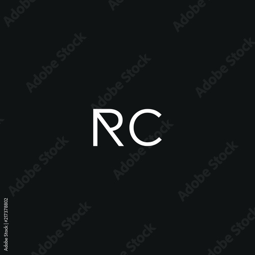 Modern unique minimal style RC initial based letter icon logo.