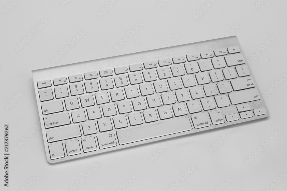 White and silver keyboard isolated White and silver keyboard isolated