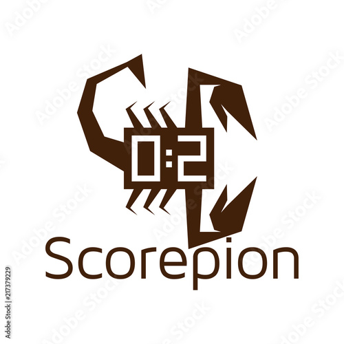 Score with scorpion logo icon vector