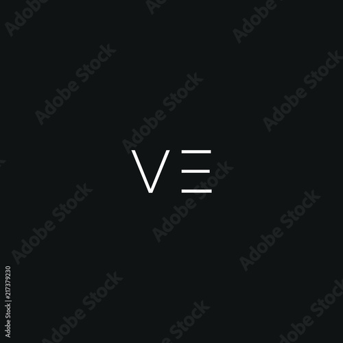 Modern unique minimal style VE initial based letter icon logo.