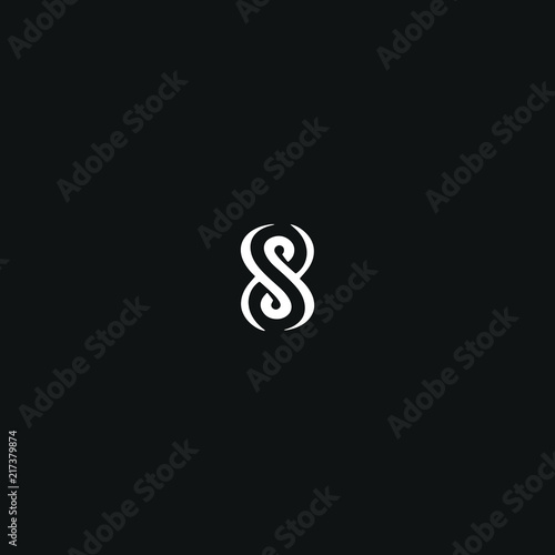 Unique minimal style white and black color S initial based logo