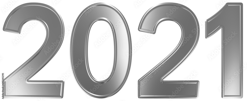 2021 inscription, isolated on white background, 3d render 2021 inscription, isolated on white background, 3d render