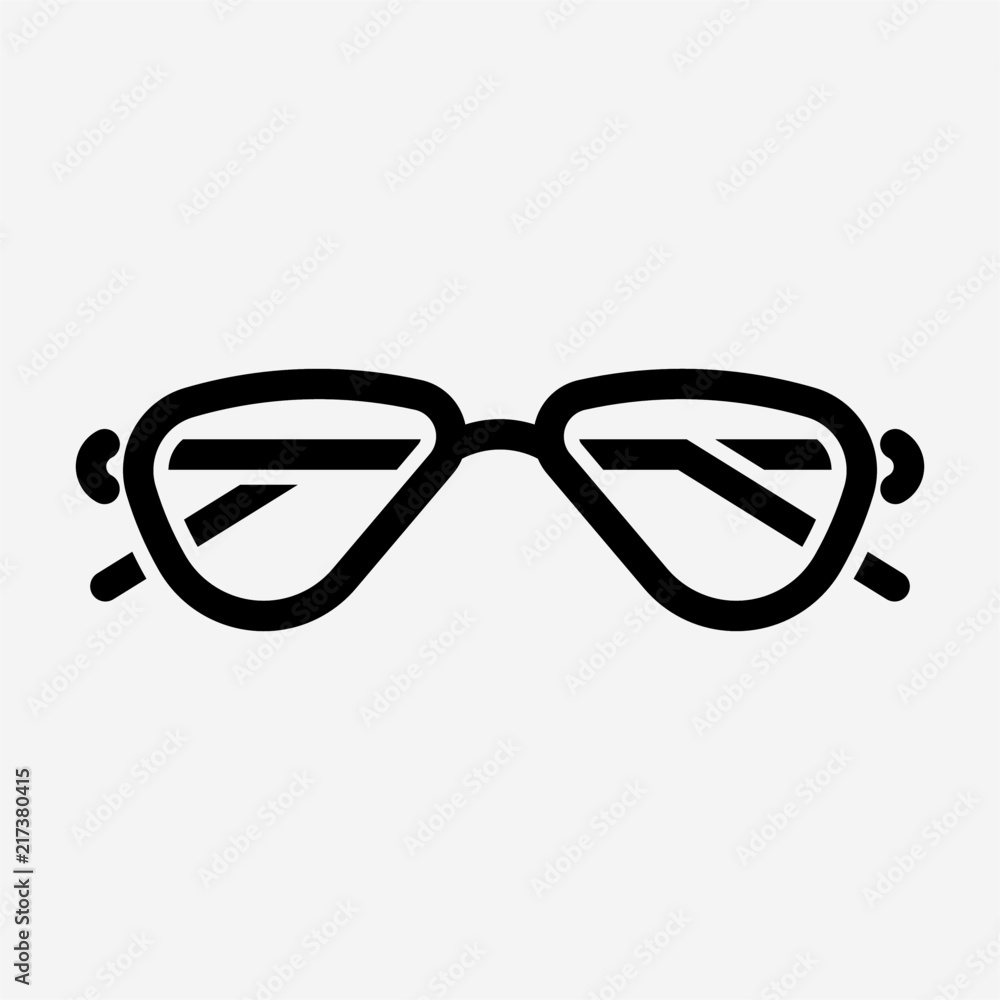 Outline sunglasses pixel perfect vector icon Outline sunglasses pixel perfect vector icon