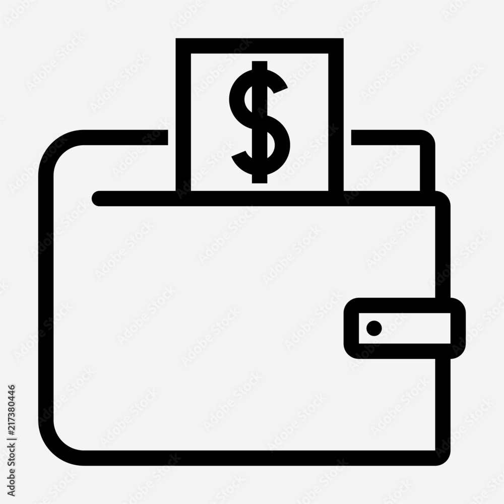 Outline wallet pixel perfect vector icon Outline wallet pixel perfect vector icon