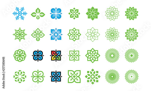 Set of Nature leaf logo, environment logo , ecology logo template designs, Lotus Wellness Logo Design Template Element