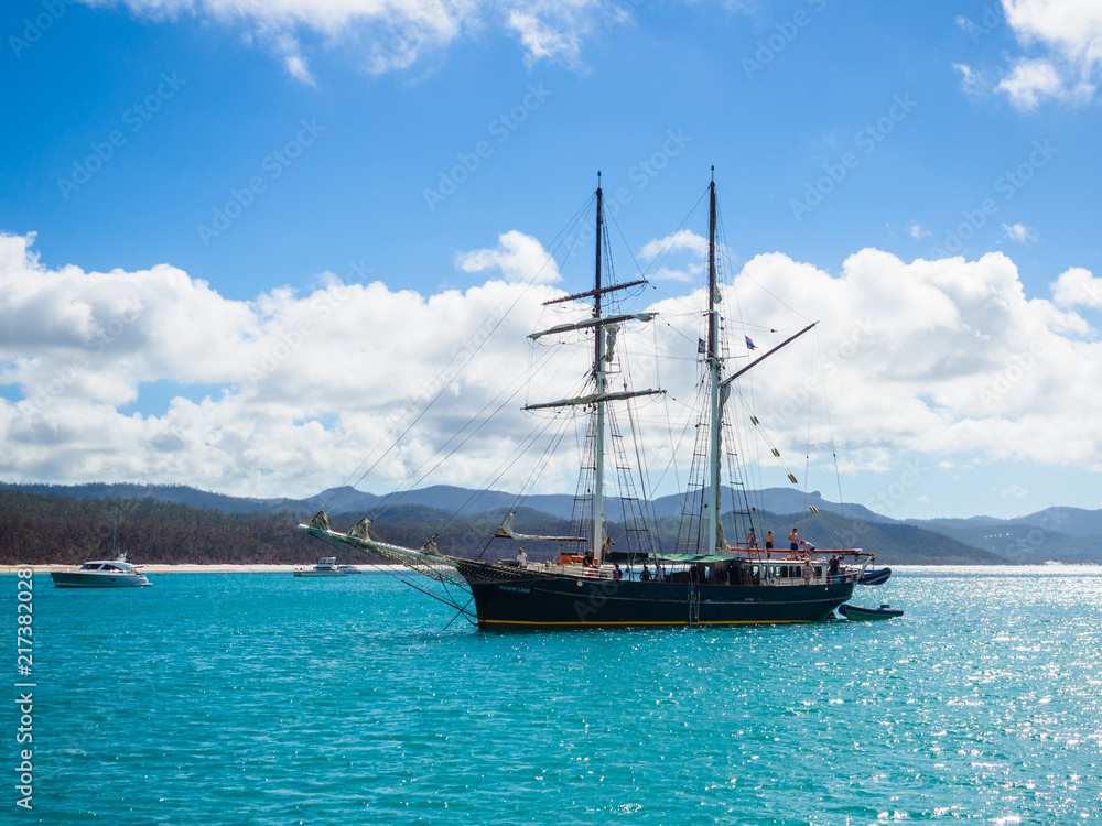 Sailing ship anchored off Hamilton Island, Australia Sailing ship anchored off Hamilton Island, Australia