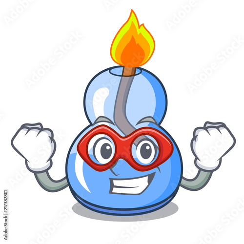 Super hero alcohol burner character cartoon photo