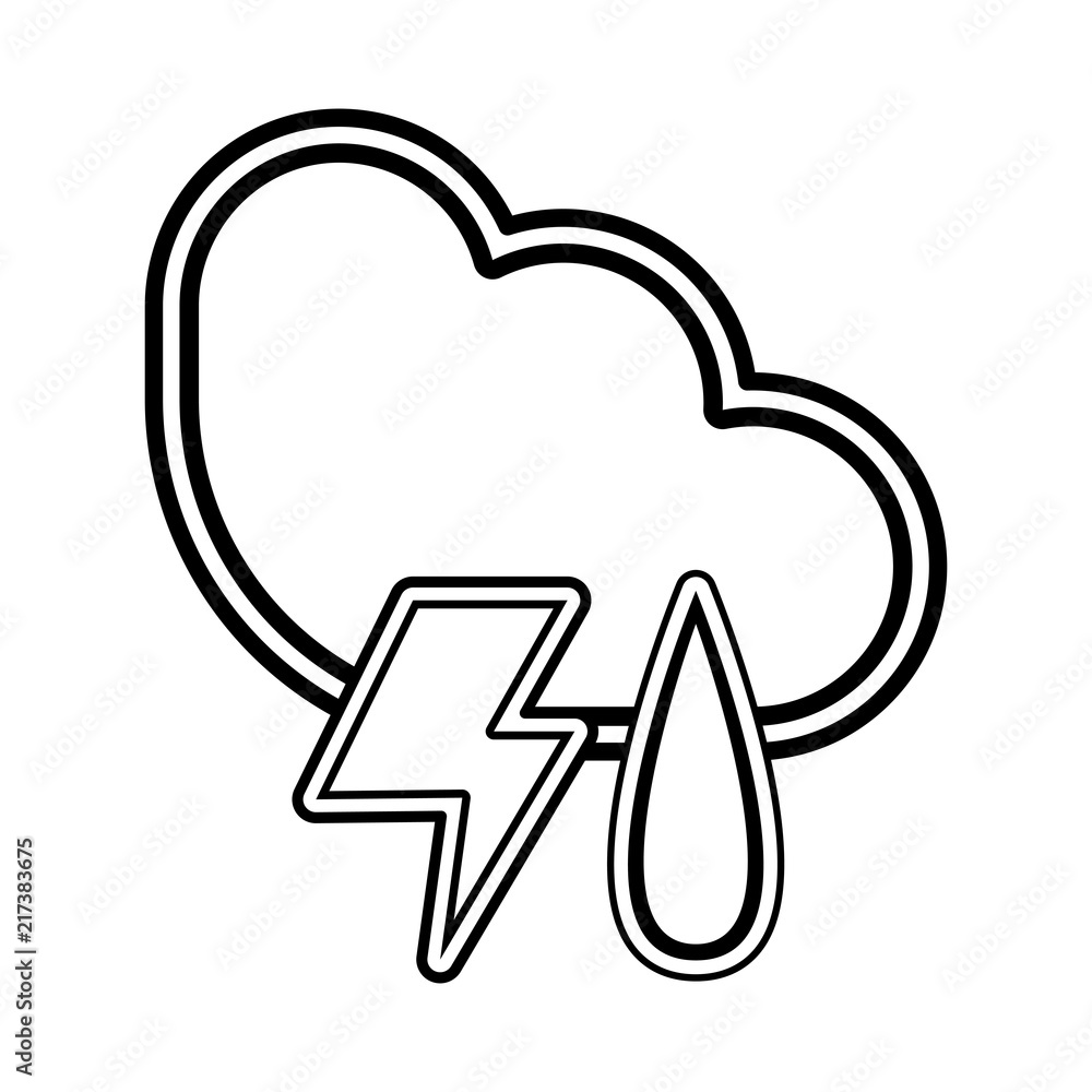 Isolated thunderstorm weather icon Isolated thunderstorm weather icon