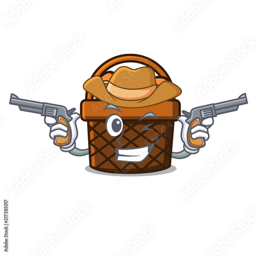 Cowboy bread basket character cartoon