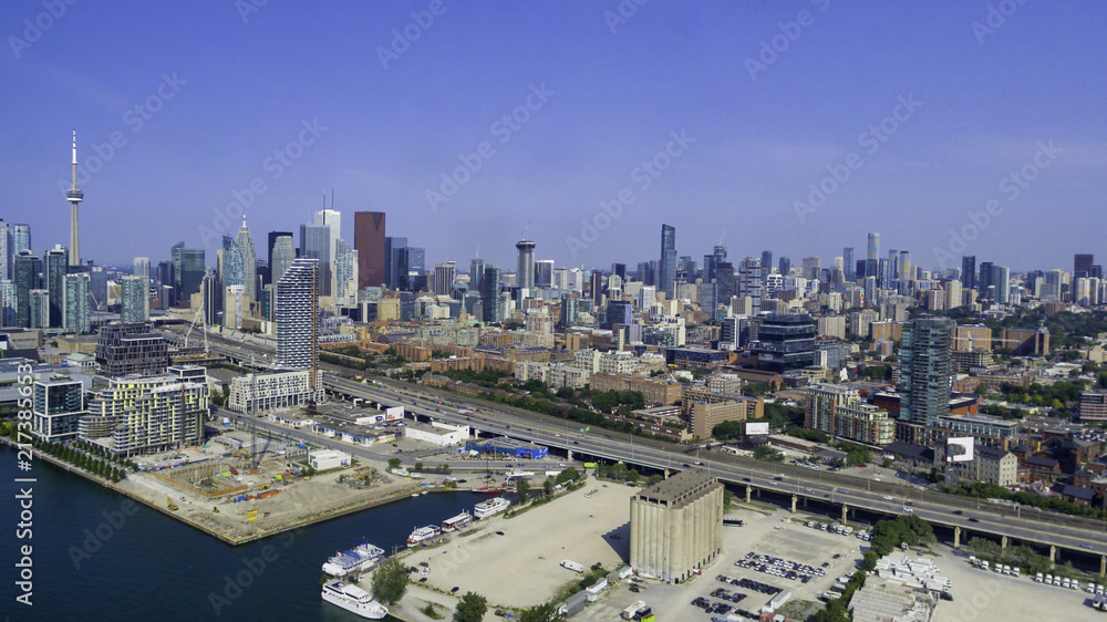 Aerial view of Toronto city from above, Toronto, Ontario, Canada