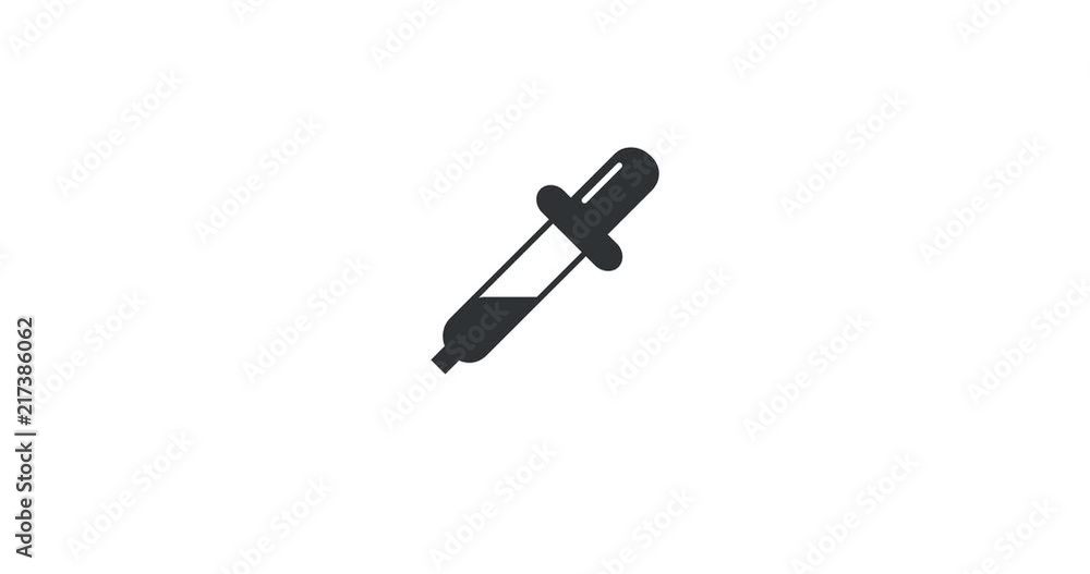 animation modern pipette icon with drop, concept for web artist freelancing or medicine lab animation modern pipette icon with drop, concept for web artist freelancing or medicine lab