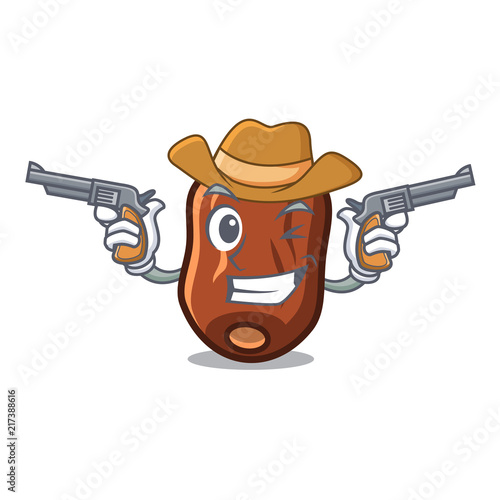Cowboy dates fruit character cartoon