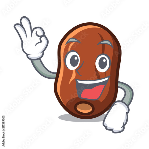 Okay dates fruit character cartoon