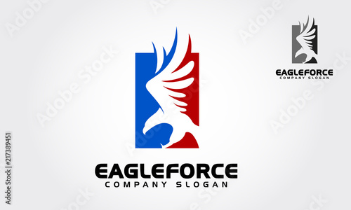 Eagle Force Vector Vector Logo Illustration.  American Eagle force logo templates, an excellent logo template.