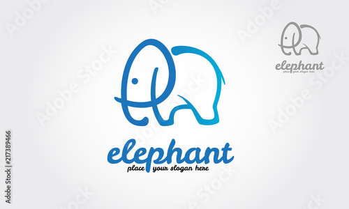 Elephant Vector Logo Cartoon. Simple Vector logo illustration elephant