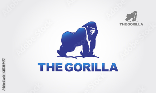 Gorilla for the symbol. Artistic silhouette of wild animals. Logo Illustration
