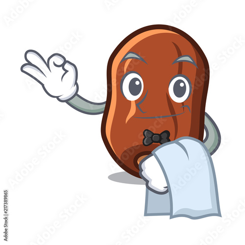Waiter dates fruit mascot cartoon