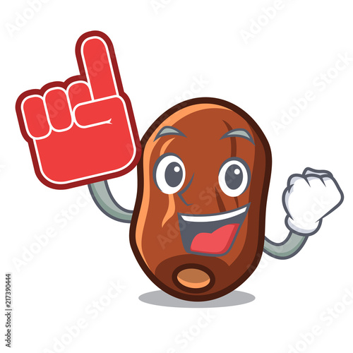 Foam finger dates fruit mascot cartoon