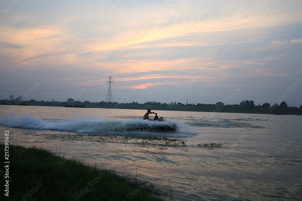 Obraz premium River and beach landscape in China