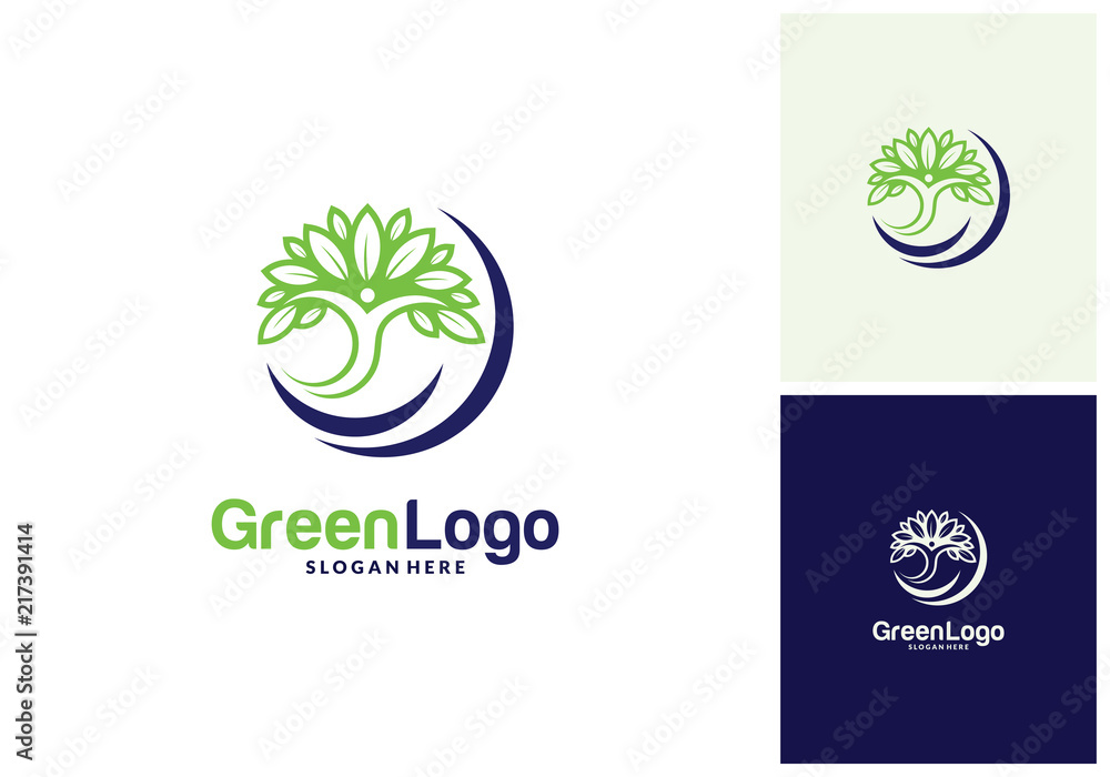 People Tree Logo and Icon Template, Green logo vector People Tree Logo and Icon Template, Green logo vector
