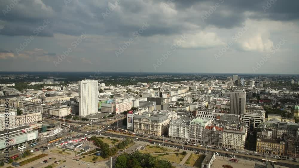 Sunny weather overlooking the city of Warsaw in Poland Sunny weather overlooking the city of Warsaw in Poland