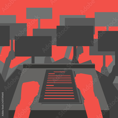 Orator or narrator, spokesman or leader at debates or presentation for audience.