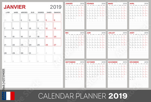 French calendar 2019
