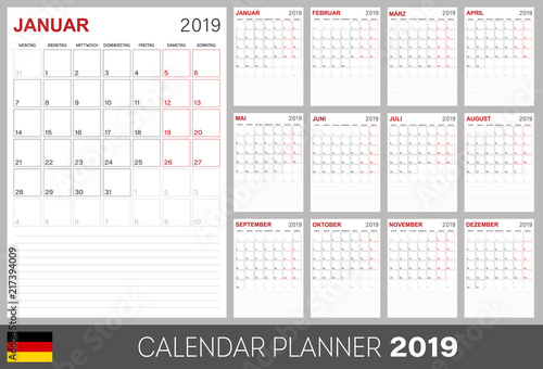 German calendar 2019
