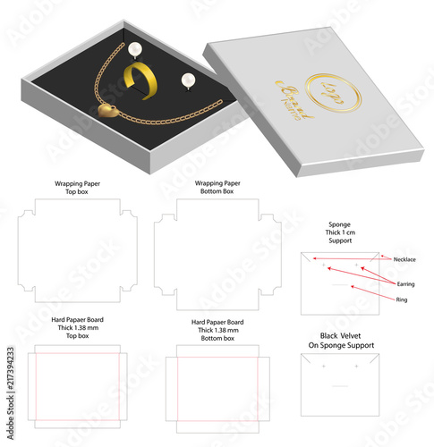 rigid box for necklace ring earring product mockup
