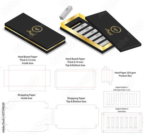 luxury paper box shape forproduct package dieline