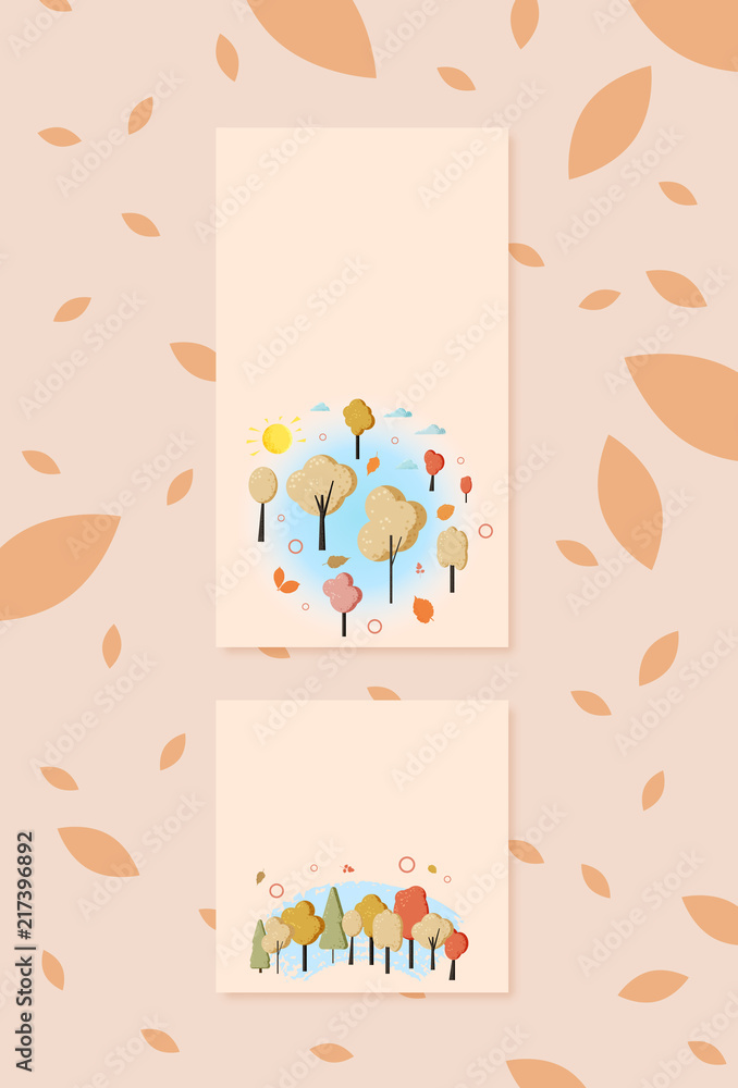 Set of autumn banners for social media networks. Vector illustration. Set of autumn banners for social media networks. Vector illustration.