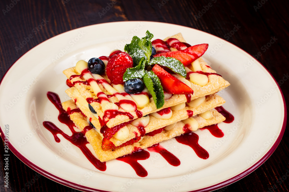 Waffel cake with berries Waffel cake with berries
