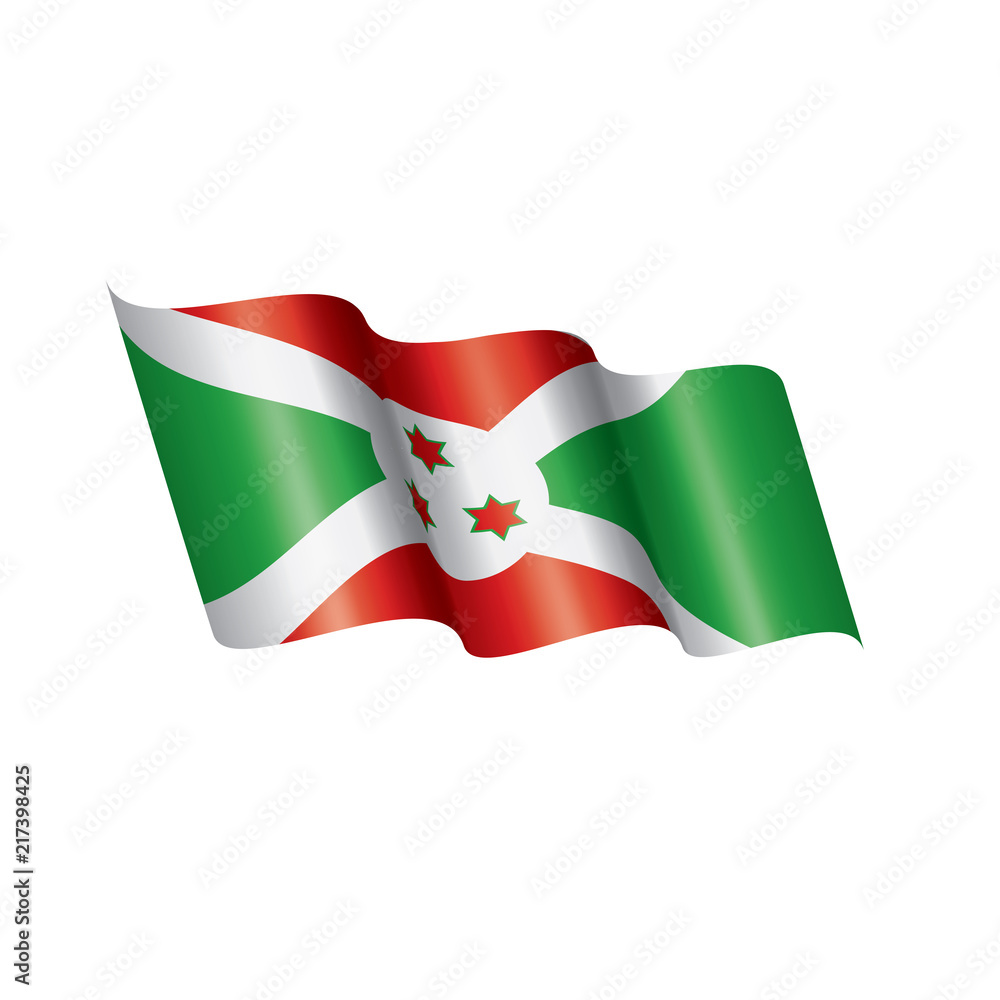 Obraz premium Burundi flag, vector illustration on a white background