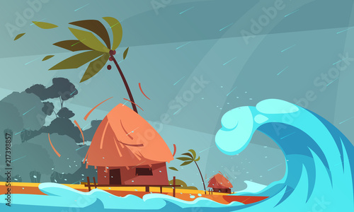 Coastal Tsunami Flat Composition