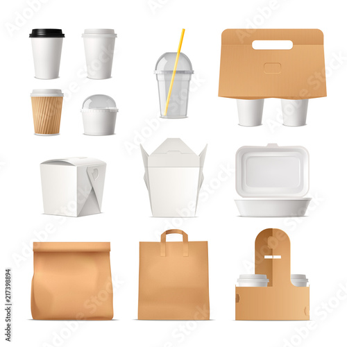 Takeout Fast Food Package Realistic Set