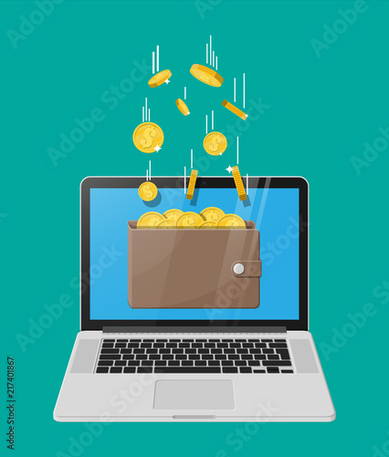 Concept of online income.