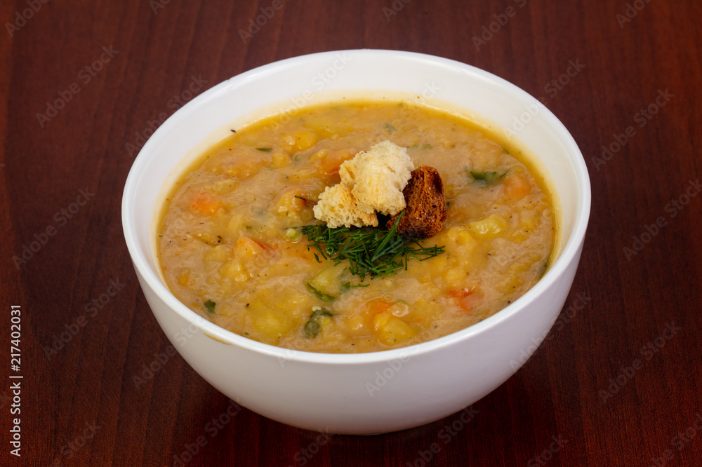 Peas soup with bread Peas soup with bread