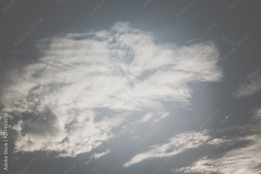 Obraz premium Blue sky with clouds retro