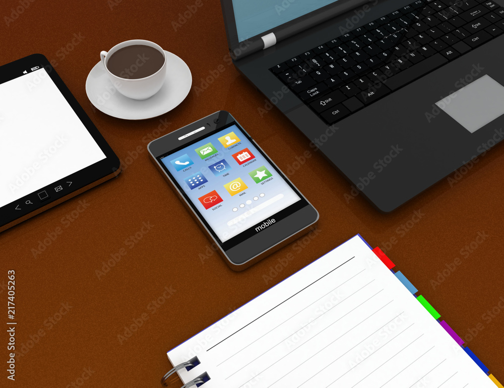 workplace concept. concept of work . 3d rendered illustration workplace concept. concept of work . 3d rendered illustration
