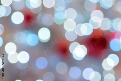 Colorful blurred texture of illuminated blue LED Christmas decoration lights