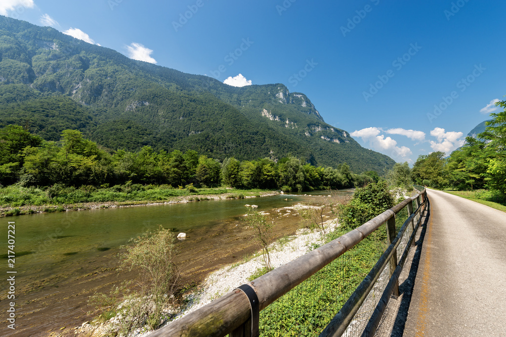 Bicycle Lane and River Brenta in Valsugana - Sugana Valley Italy