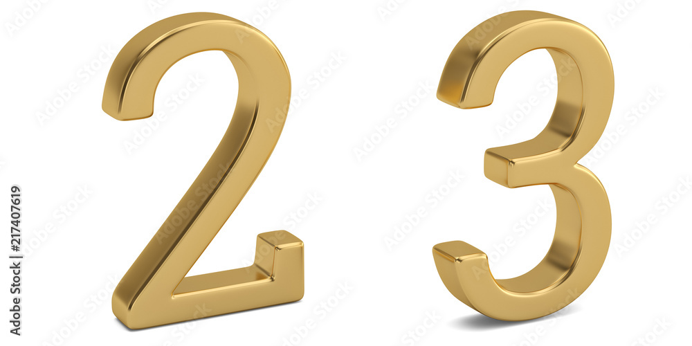 Gold metal numeral isolated on white background 3D illustration. Gold metal numeral isolated on white background 3D illustration.