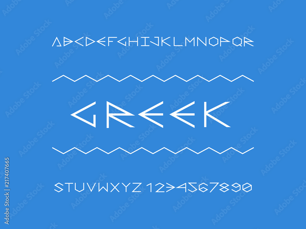 Greek font. Vector alphabet Greek font. Vector alphabet