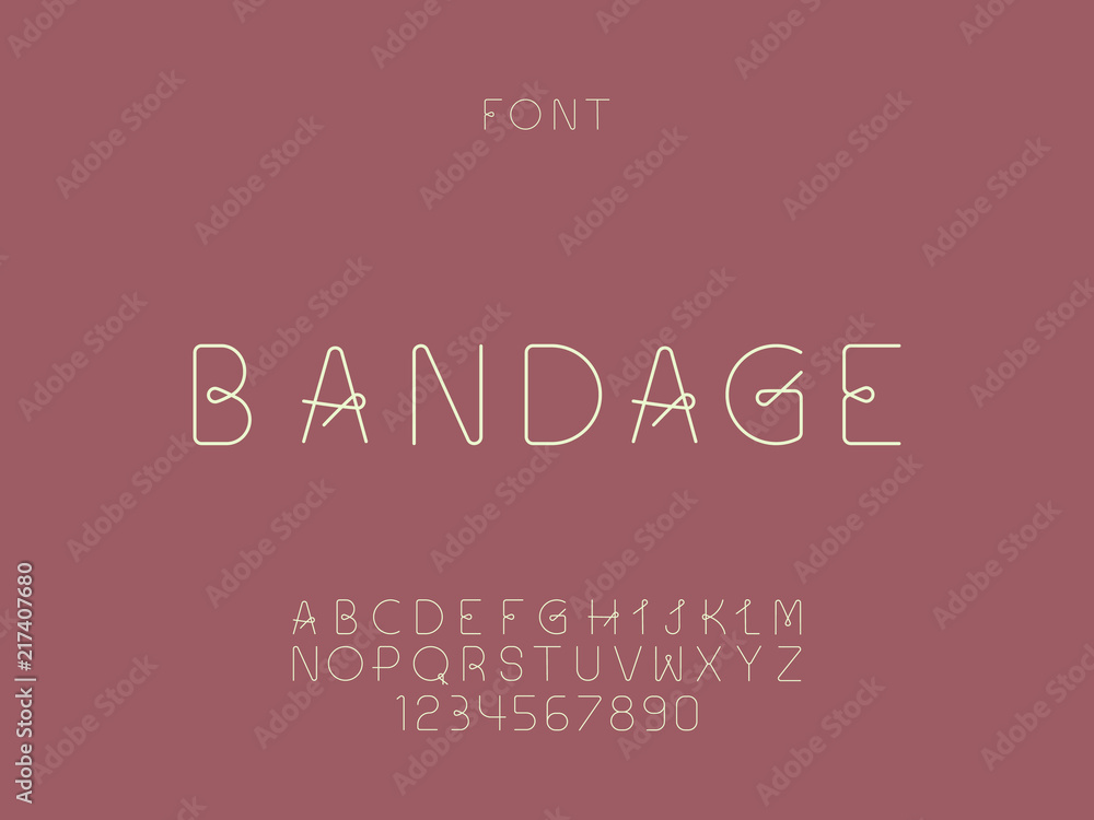 Bandage font. Vector alphabet Bandage font. Vector alphabet