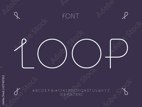 Loop font. Vector alphabet 